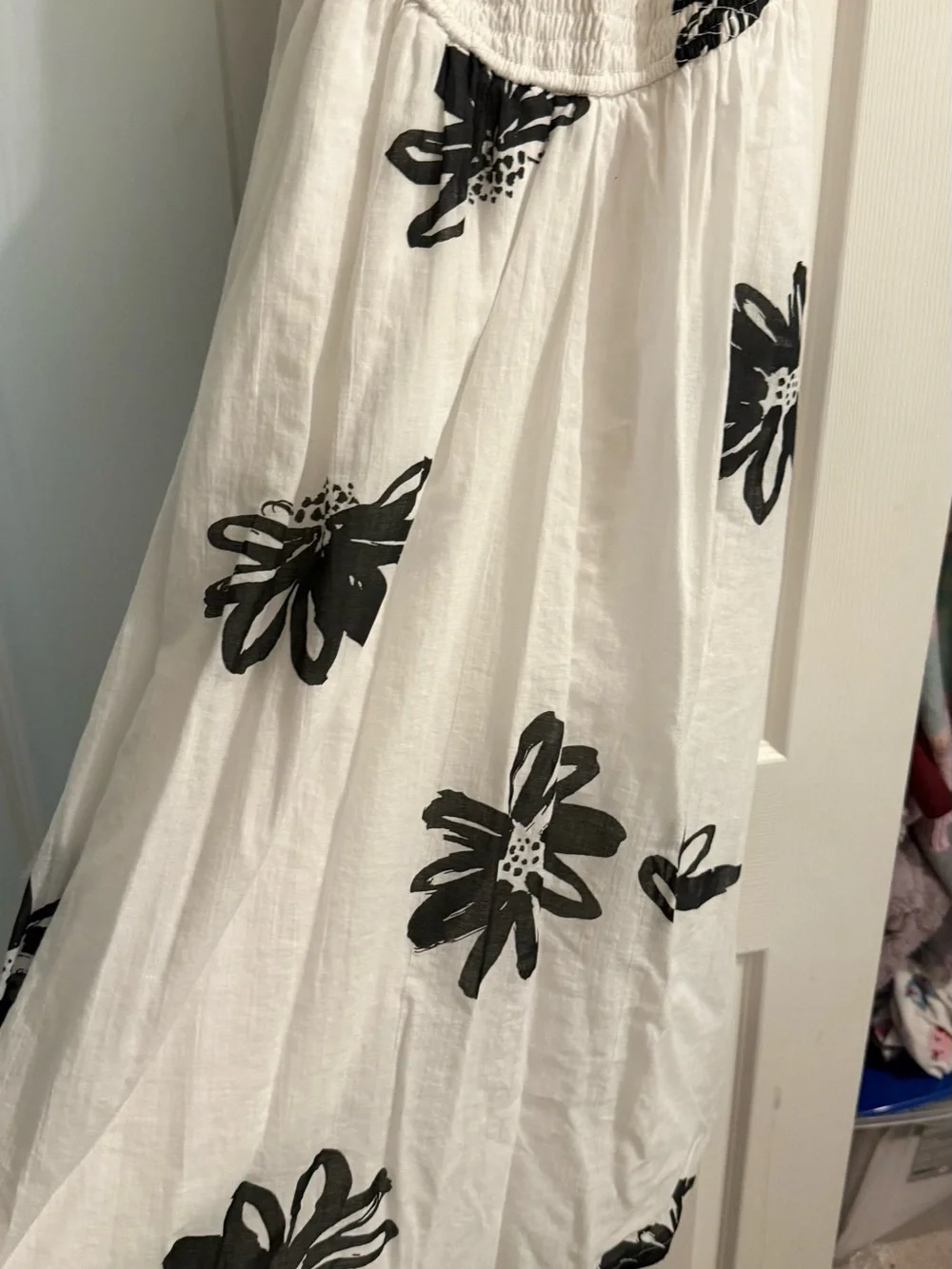 abercrombie kids White Dress with Black Floral Print